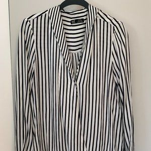 Zara bouse, black and white stripped, size S
